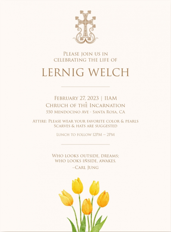 Please join us in celebrating the life of Lernig Welch