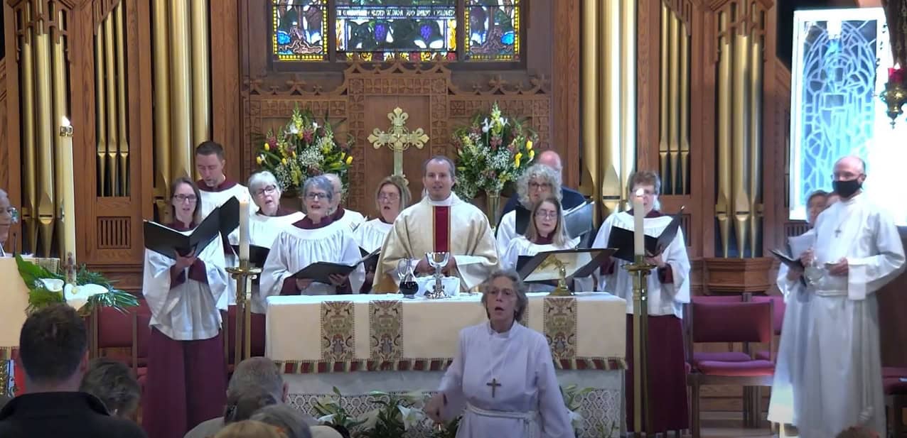 Choir singing during church service at the Church of the Incarnation.